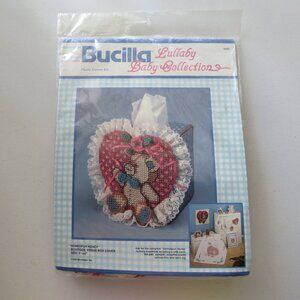 Bucilla Homespun Honey Boutique Tissue Box Plastic Canvas Vintage Kit #5992